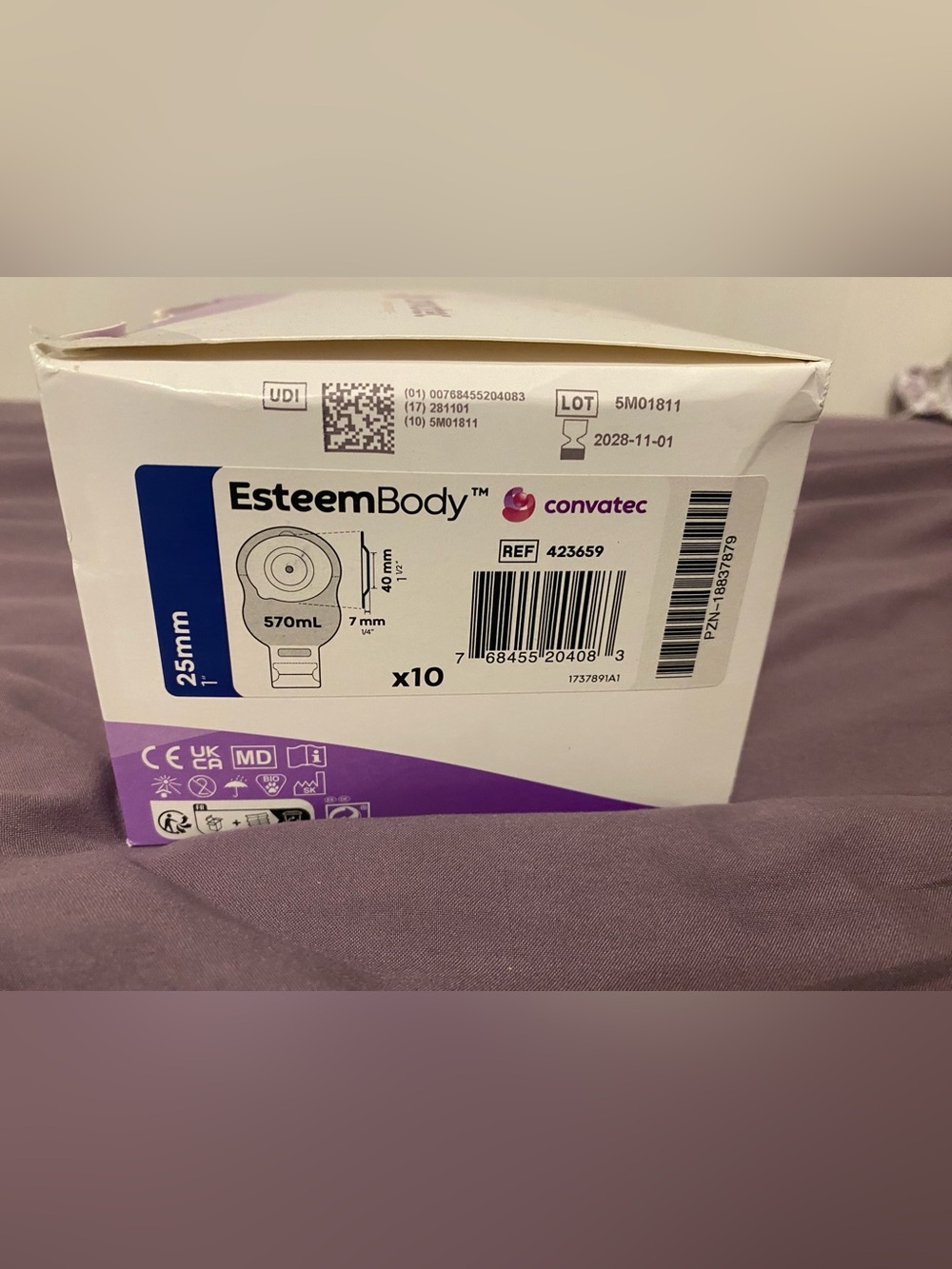 EsteemBody by - ConVaTec Ostomy Pouches (10 to a Box) - Picture 2 of 9